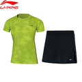 Li-Ning Women's Badminton Competition Sets T-shirts + Skirts Suits Breathable AT DRY LiNing Sports Set AATN012 WAT1167