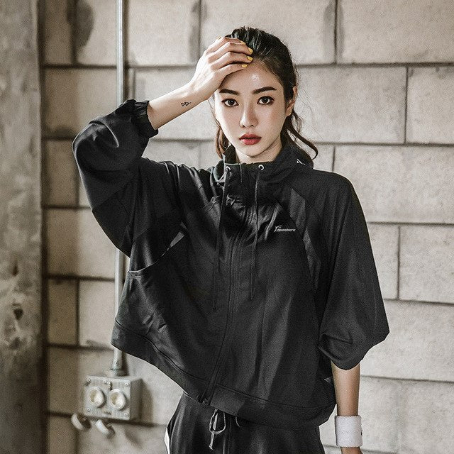 Women Zipper Hooded Long Sleeve Running Jacket Women's Sportwear Sweatshirt Ladies  Fitness Gym Jacket Yoga Sports Shirts