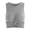 Women'S Stretch Knotted Ribbed Vest Sports Bra