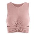 Women'S Stretch Knotted Ribbed Vest Sports Bra